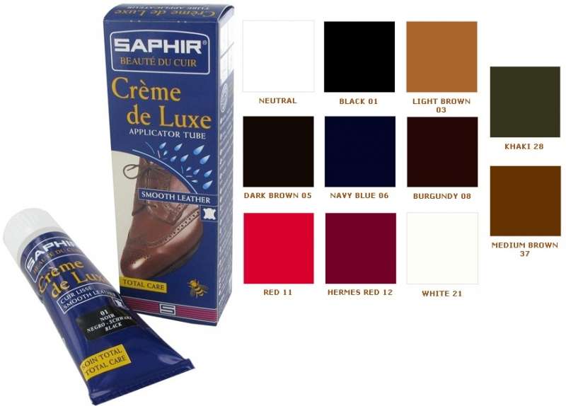 Крем-люкс для кожи Saphir Creme de luxe HI-TECH материалов и мембран, 75 мл