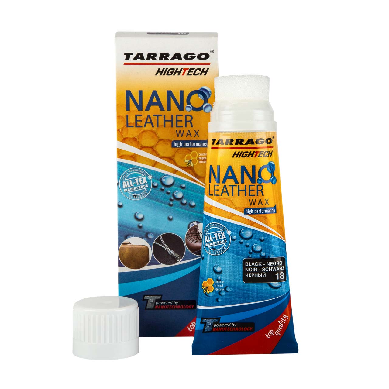 Инновационный крем-тюбик с губкой Tarrago Nano Leather WAX (75 мл)
